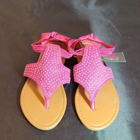 BRAND NEW BOBBIE BROOKS PINK SANDAL - Picture 3 of 12